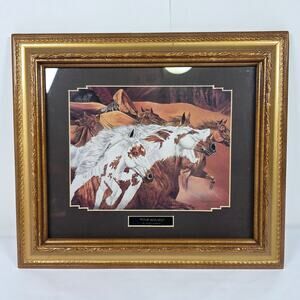 Judy Larson Four Wolves Framed Horse Print Western Art Rustic Wall Decor
